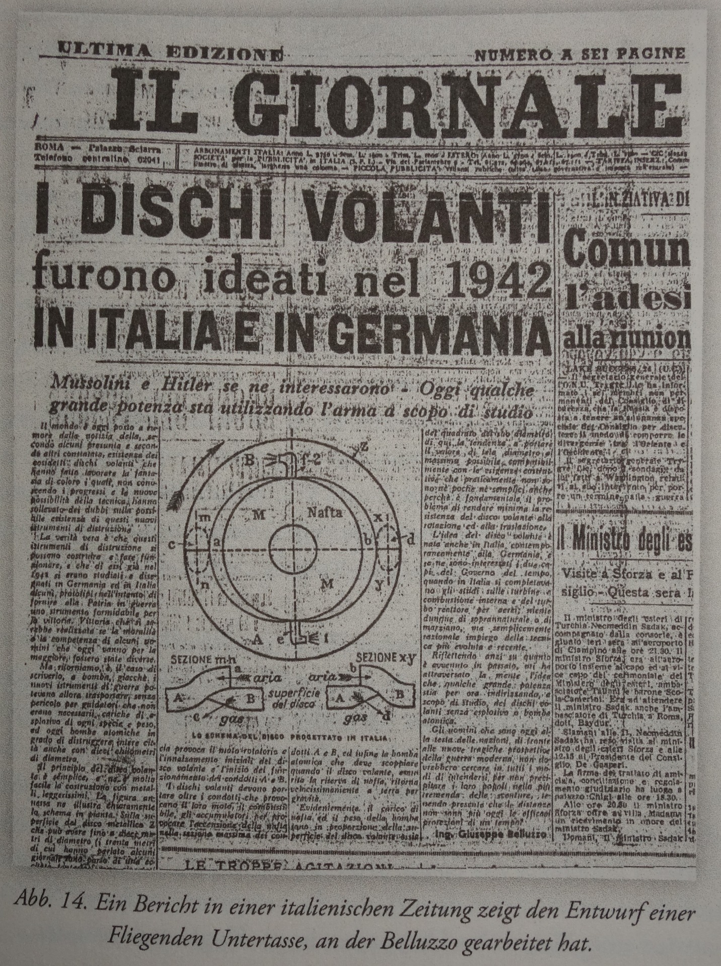 Giuseppe Belluzzo straipsnis "Il Giornale"